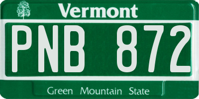 VT license plate PNB872