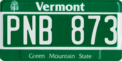 VT license plate PNB873