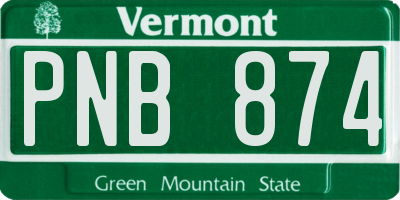 VT license plate PNB874
