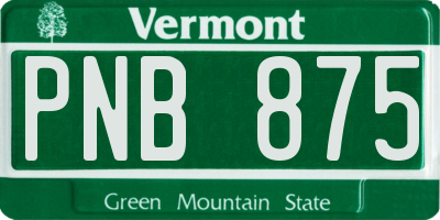 VT license plate PNB875