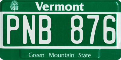 VT license plate PNB876