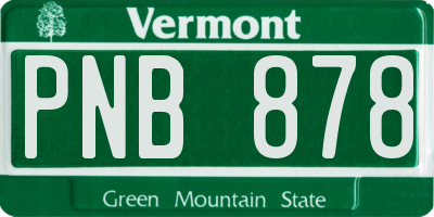 VT license plate PNB878