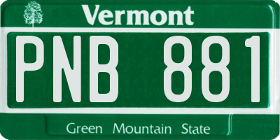 VT license plate PNB881