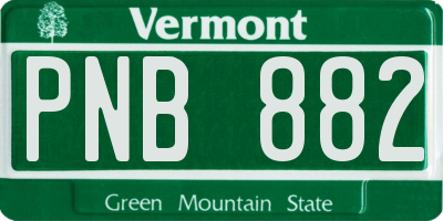 VT license plate PNB882