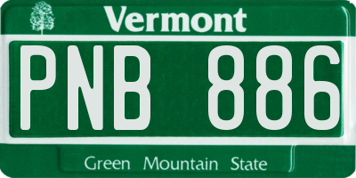VT license plate PNB886