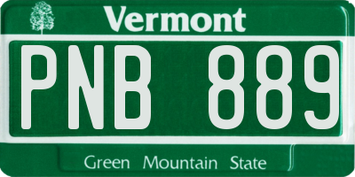 VT license plate PNB889