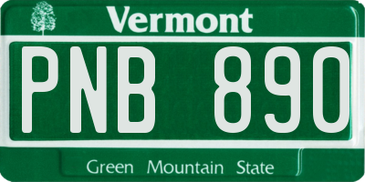 VT license plate PNB890