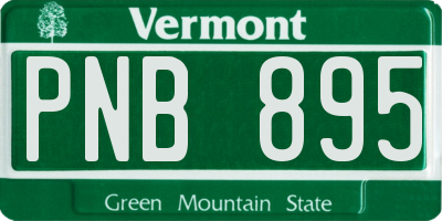 VT license plate PNB895