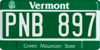 VT license plate PNB897