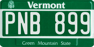 VT license plate PNB899