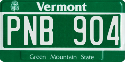 VT license plate PNB904