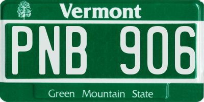 VT license plate PNB906