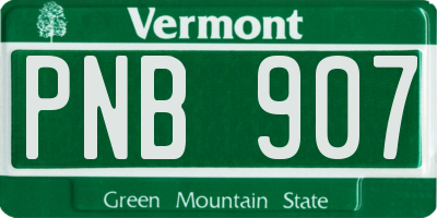 VT license plate PNB907