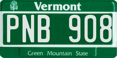 VT license plate PNB908