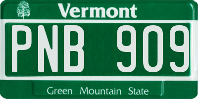 VT license plate PNB909