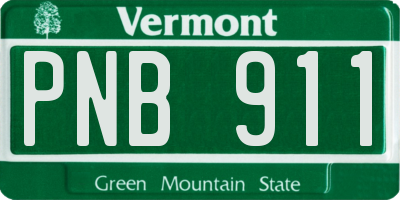 VT license plate PNB911