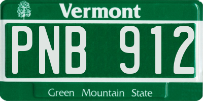VT license plate PNB912
