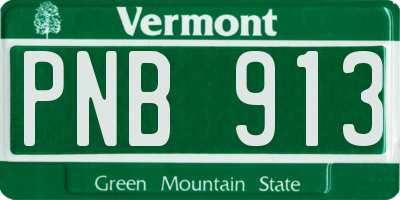 VT license plate PNB913