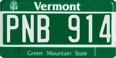 VT license plate PNB914