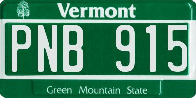 VT license plate PNB915