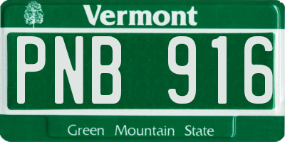 VT license plate PNB916