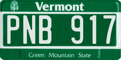VT license plate PNB917