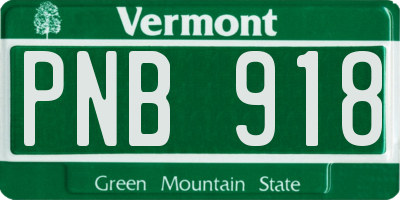 VT license plate PNB918