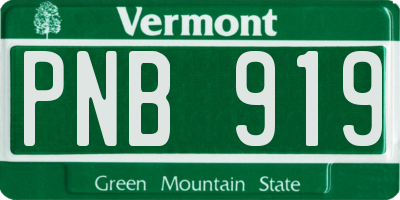 VT license plate PNB919