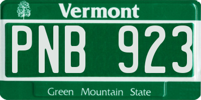 VT license plate PNB923