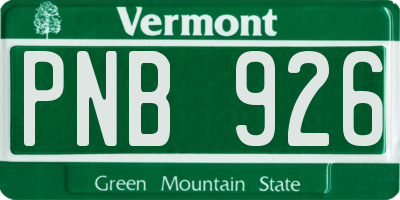 VT license plate PNB926