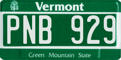 VT license plate PNB929