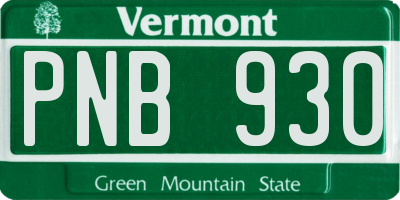 VT license plate PNB930