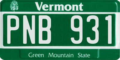 VT license plate PNB931