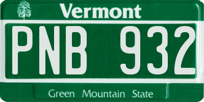 VT license plate PNB932