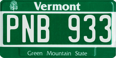 VT license plate PNB933