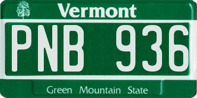 VT license plate PNB936