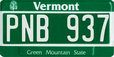 VT license plate PNB937