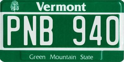 VT license plate PNB940