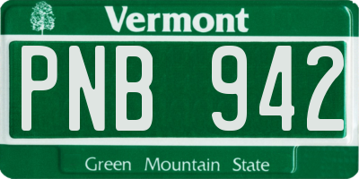 VT license plate PNB942