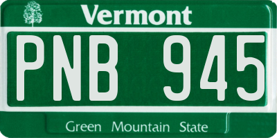 VT license plate PNB945