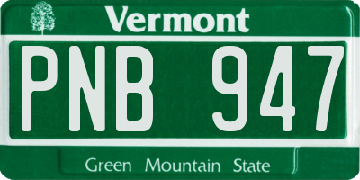 VT license plate PNB947