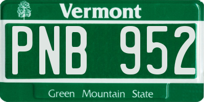 VT license plate PNB952