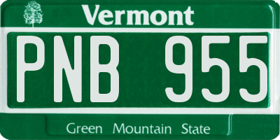 VT license plate PNB955