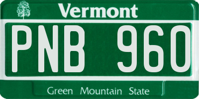 VT license plate PNB960