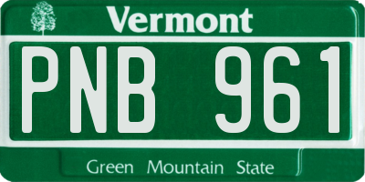 VT license plate PNB961