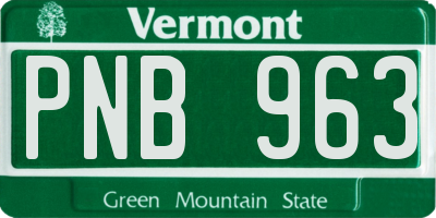 VT license plate PNB963