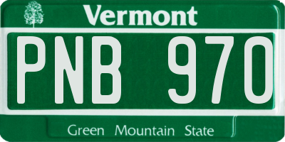 VT license plate PNB970