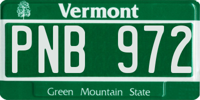 VT license plate PNB972