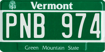 VT license plate PNB974