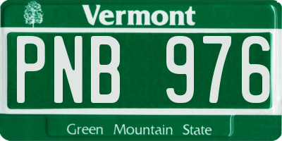 VT license plate PNB976